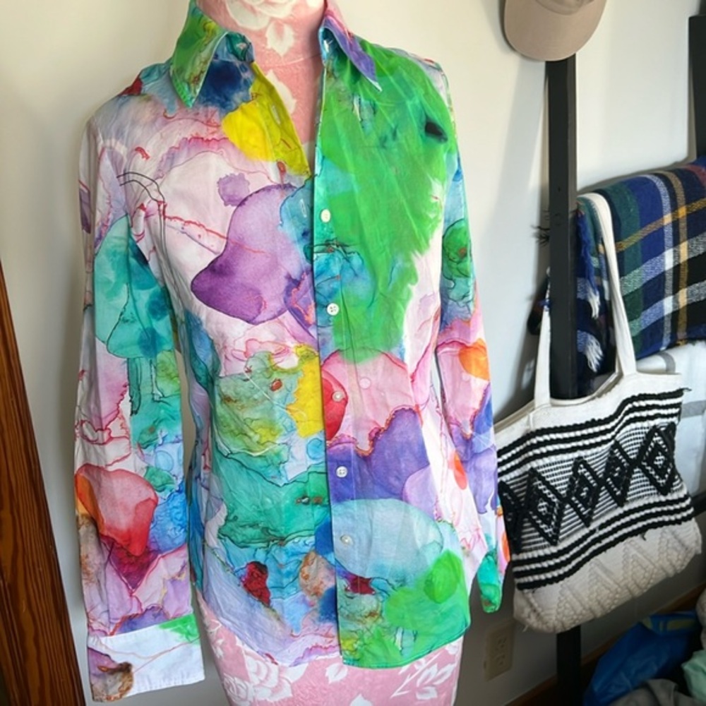 Vilagallo Anthropologie Colorful button up